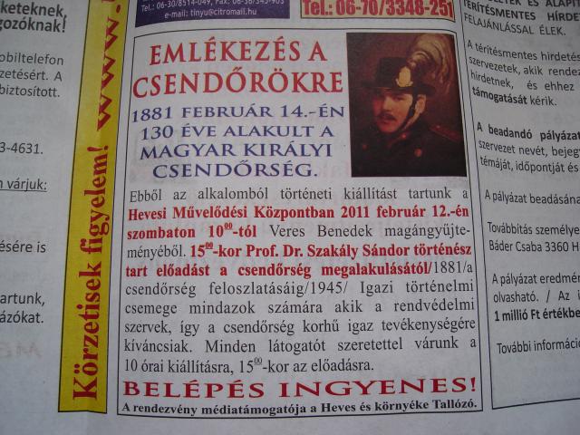 EMLÉKEZÉS A CSENDŐRÖKRE